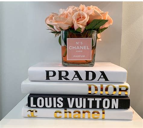 bookshelf with chanel|chanel book decorations.